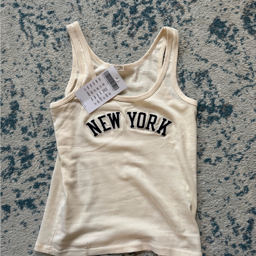 BRANDY MELVILLE New York Cream Tank Top